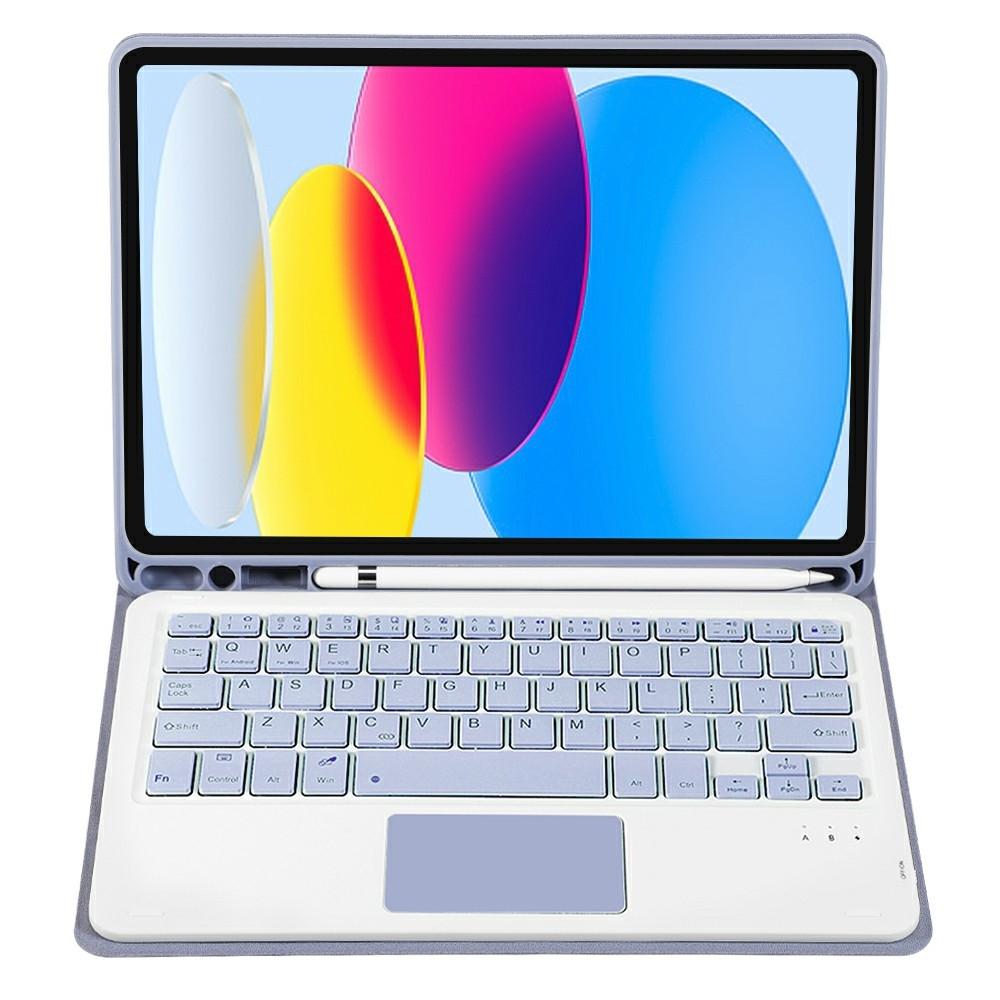 2022 Ipad 10.9 Lambskin Bluetooth Keyboard Case With Pen Slot - Pink