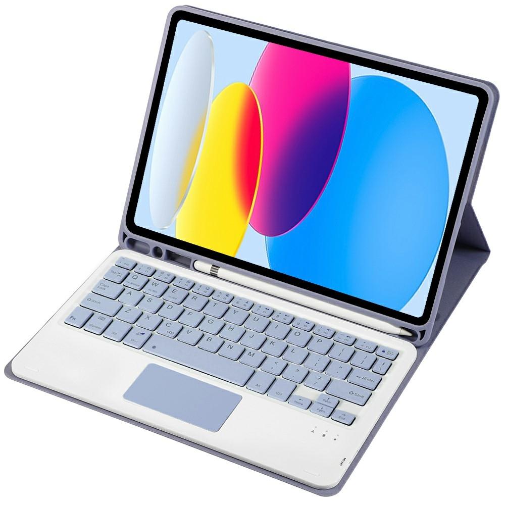 2022 Ipad 10.9 Lambskin Bluetooth Keyboard Case With Pen Slot - Pink