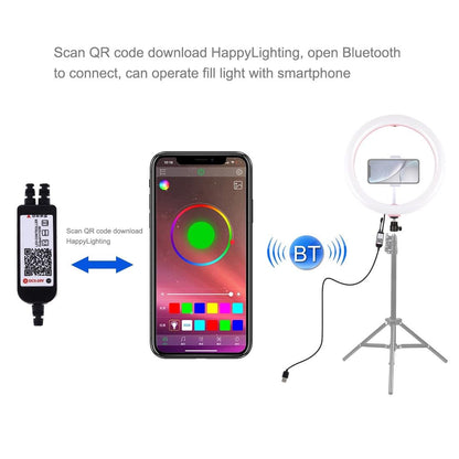 11.8 Dual-temp Led Ring Light with Tripod & Remote - Pink