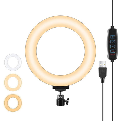 16cm Usb Led Ring Light with Tripod and 3 Modes - Pink
