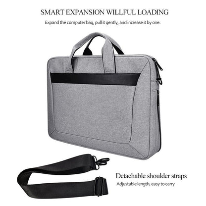 Expandable Laptop Bag - Waterproof Oxford Cloth Detachable Shoulder Strap - Pink