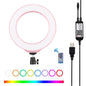 Dimmable 6.2 Usb Rgbw Led Ring Light with Cold Shoe Tripod & Remote - Pink