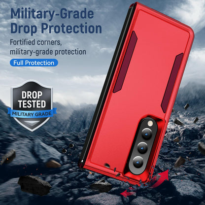 For Samsung Galaxy Z Fold4 5G Shockproof Pc Tpu Case - Green + Pink