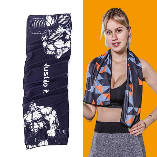 Quick Drying Gym Towel For Sports - Black Man Dumbbell
