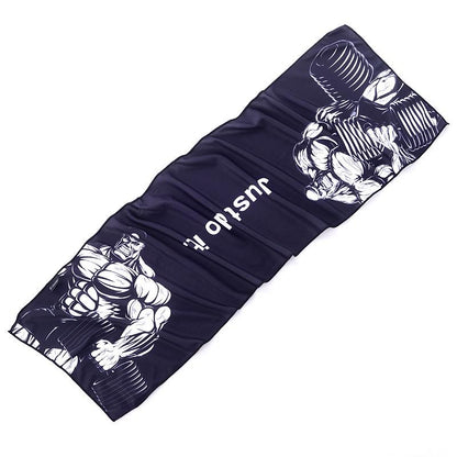 Quick Drying Gym Towel For Sports - Black Man Dumbbell