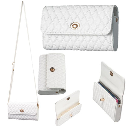 Horizontal Pu Crossbody Shoulder Bag - White