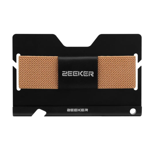 Multi Function Aluminum Card Holder For Men & Women Elastic Band Wallet - Light Coffee