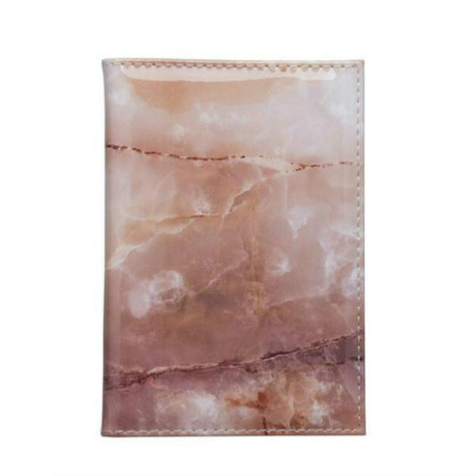 Waterproof Marble Passport & Ticket Holder Colorful Design - Brown