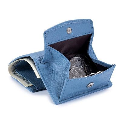 Compact Rfid Leather Coin Purse Wallet - Secure & Stylish - Light Green