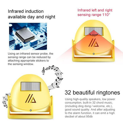 Smart Wireless Doorbell With Motion Sensor And Voice Prompt - Yellow