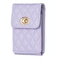 Vertical Card Bag With Metal Buckle For Mobile Phones - Purple