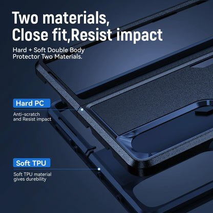 For Samsung Galaxy Z Fold4 5G Shockproof Case With Holder - Pc Tpu - Green