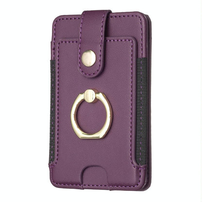 Metal Ring Card Bag Sticker For Mobile Phones - Purple