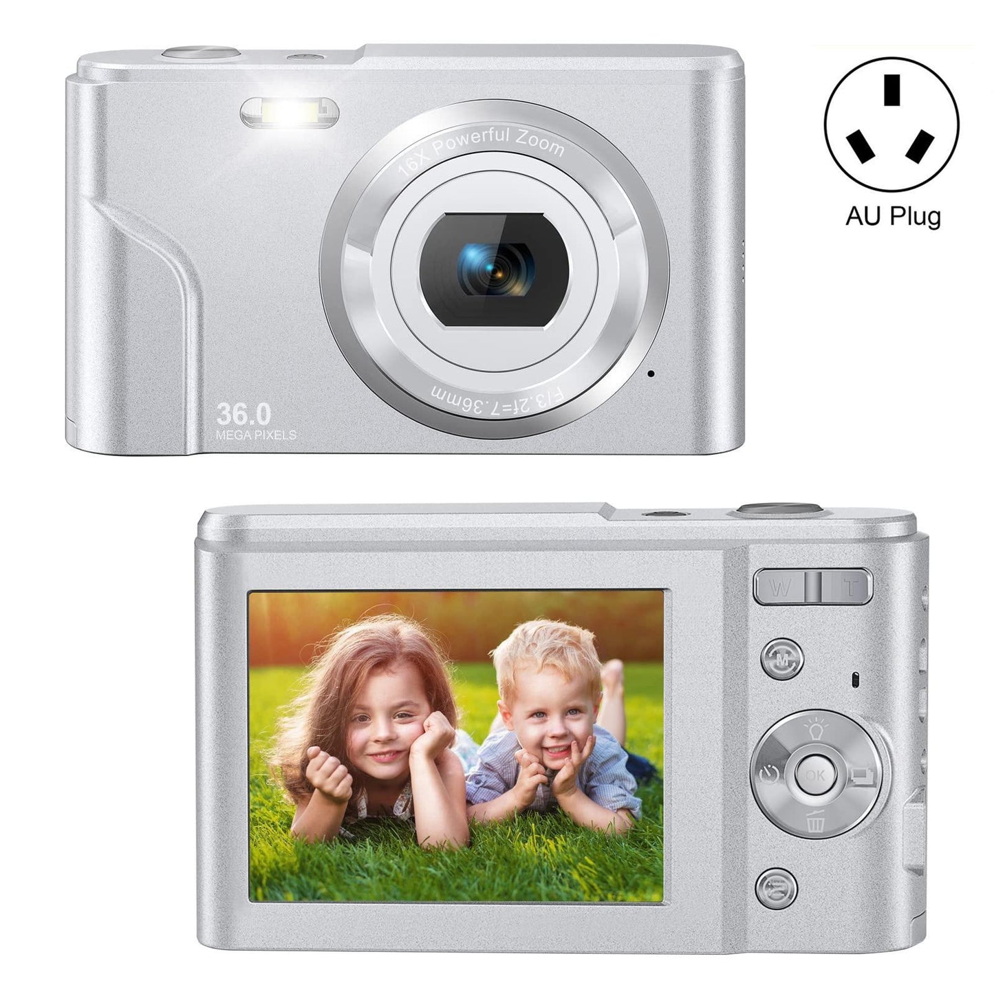36mp 2.7k Full Hd Digital Camera with 16x Zoom for Children - 2.4 Inch Screen - Green
