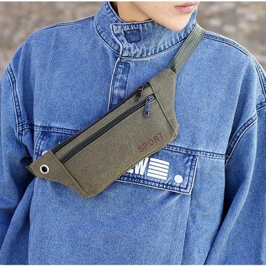 Versatile Canvas Shoulder Bag - Green