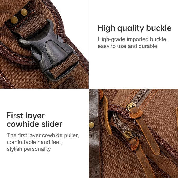 Multi Function Canvas Chest Bag Shoulder Messenger Crossby Bag - Army Green