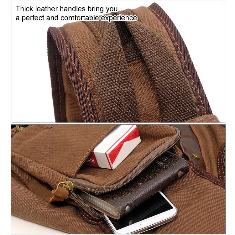 Multi Function Canvas Chest Bag Shoulder Messenger Crossby Bag - Army Green