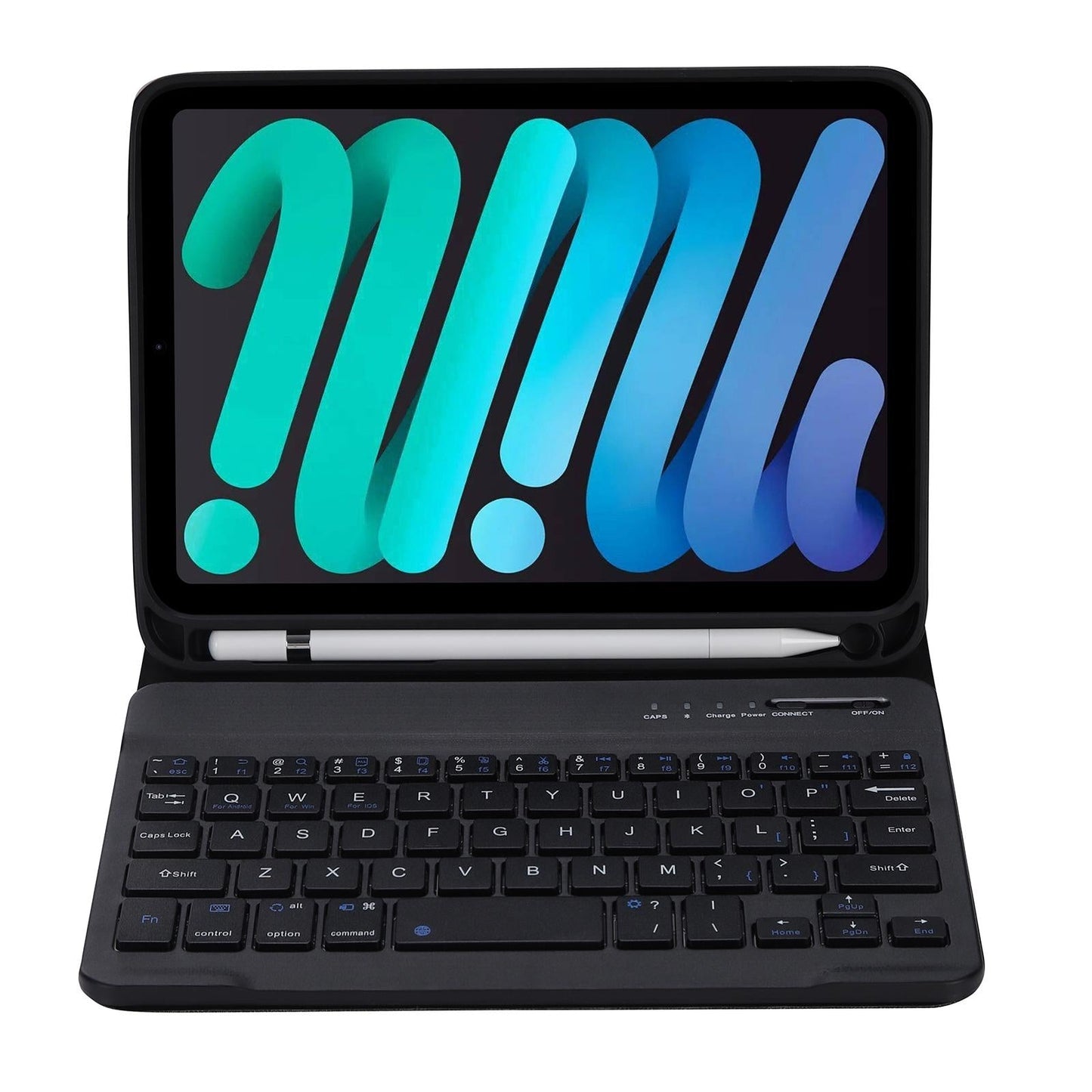 Ultra-Thin Bluetooth Keyboard Tablet Case For Ipad Mini 6 With Stand And Pen Slot - Candy Colour - Dark Green