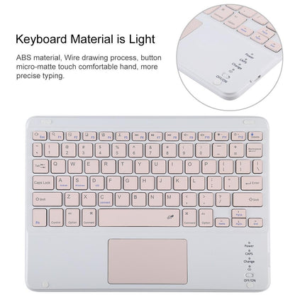 Bluetooth Keyboard & Tablet Case For Ipad 10.2 / Ipad Air 2019 - Detachable Touch Pad Pen Slot Holder - Pink Leather - Dark Green