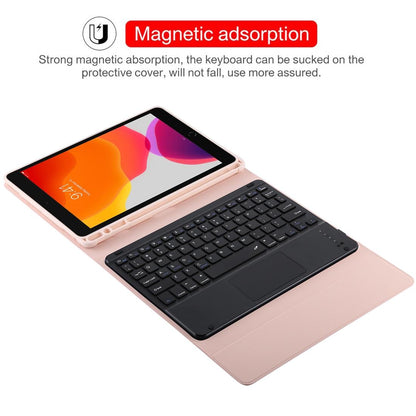 Bluetooth Keyboard & Tablet Case For Ipad 10.2 / Ipad Air 2019 - Detachable Touch Pad Pen Slot Holder - Microfiber Leather - Dark Green