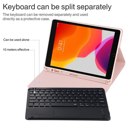Bluetooth Keyboard & Tablet Case For Ipad 10.2 / Ipad Air 2019 - Detachable Touch Pad Pen Slot Holder - Microfiber Leather - Dark Green