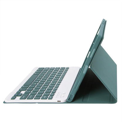 Ultra-Thin Bluetooth Keyboard Leather Tablet Case For Ipad 10.9 2022 With Pen Slot - Dark Green