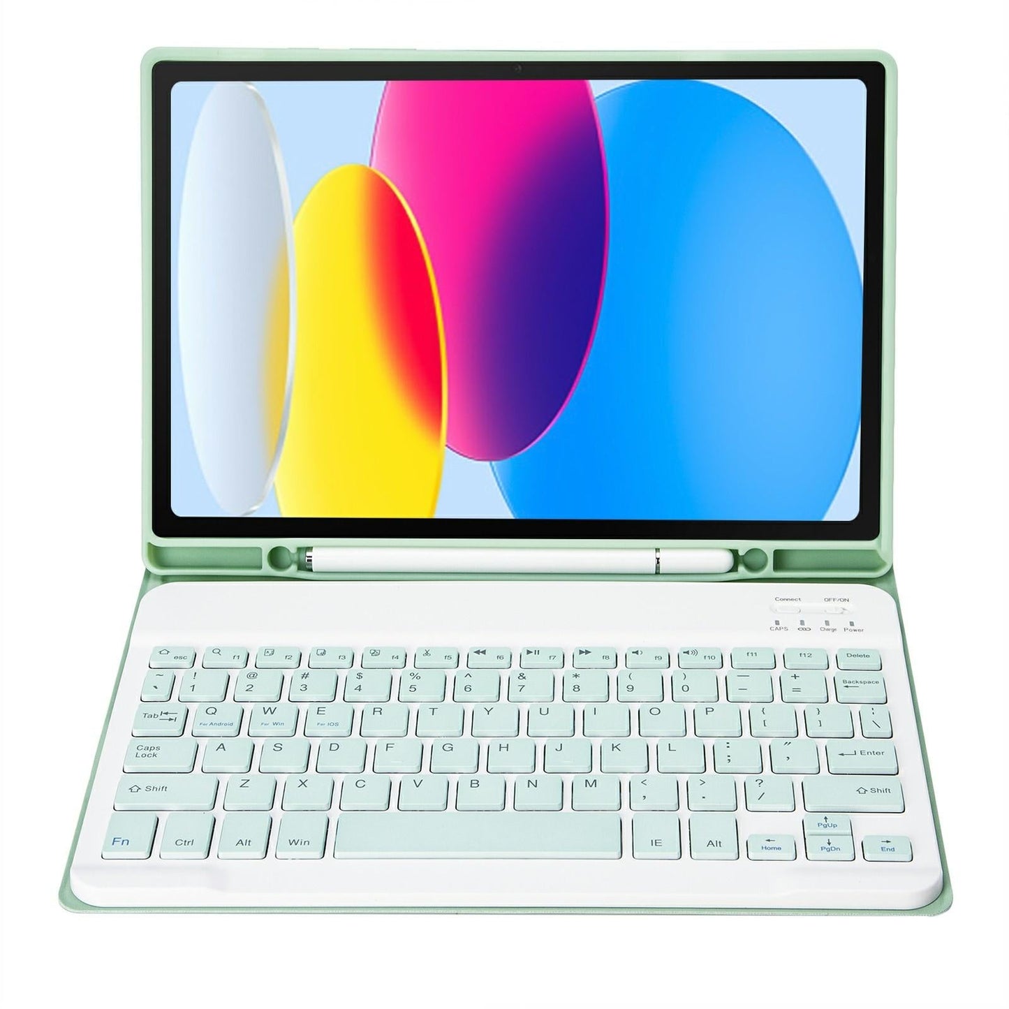 Ultra-Thin Bluetooth Keyboard Leather Tablet Case For Ipad 10.9 2022 With Pen Slot - Dark Green