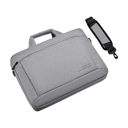 Portable 15 Inch Laptop Leather Handbag For Business Briefcase - Dark Grey