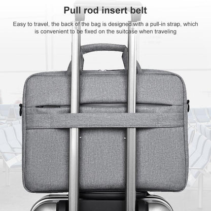 Portable 15 Inch Laptop Leather Handbag For Business Briefcase - Dark Grey