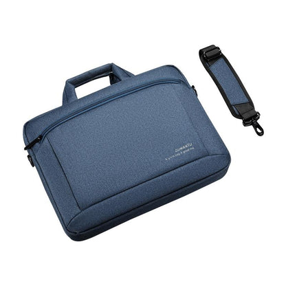 Portable 15 Inch Laptop Leather Handbag For Business Briefcase - Dark Grey