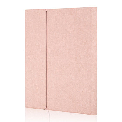 10.2 Ipad Keyboard Case With Touchpad Pen Slot & Bracket - Detachable Magnetic Silk Pattern Tpu - Rose Gold