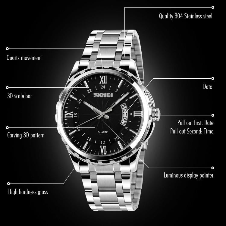 Waterproof Multifunctional Quartz Wrist Watch - Fashionable and Business-ready - Rose Gold