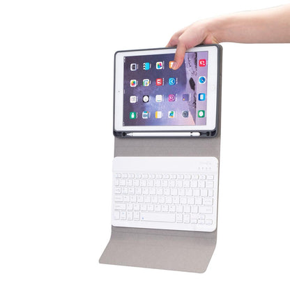 Silk Texture Bluetooth Keyboard Tablet Case For Ipad Air 2 / 1 Pro 9.7 2017 / 2018 With Stand & Pen Slot - Rose Gold