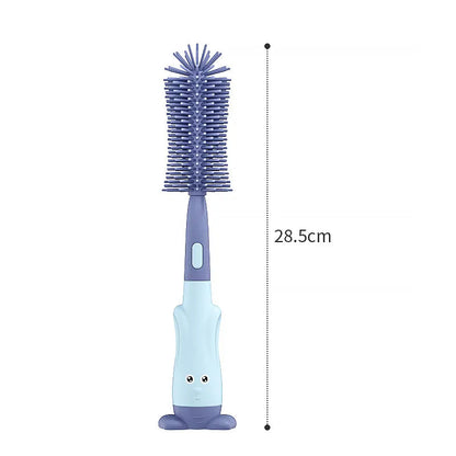 Vibe Geeks 3 in 1 Silicone Bottle and Teat Cleaning Brush - Red