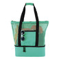 Vibe Geeks 2 in 1 Mesh Beach Tote Bag with Insulated Cooler - Green