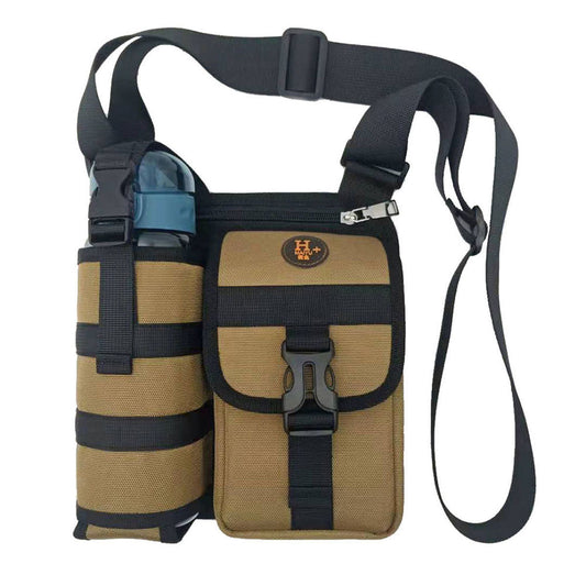 Vibe Geeks Waterproof Camping Wear Resistant Chest Crossbody Sling Shoulder Bags with Water Bottle Holder - Khahi
