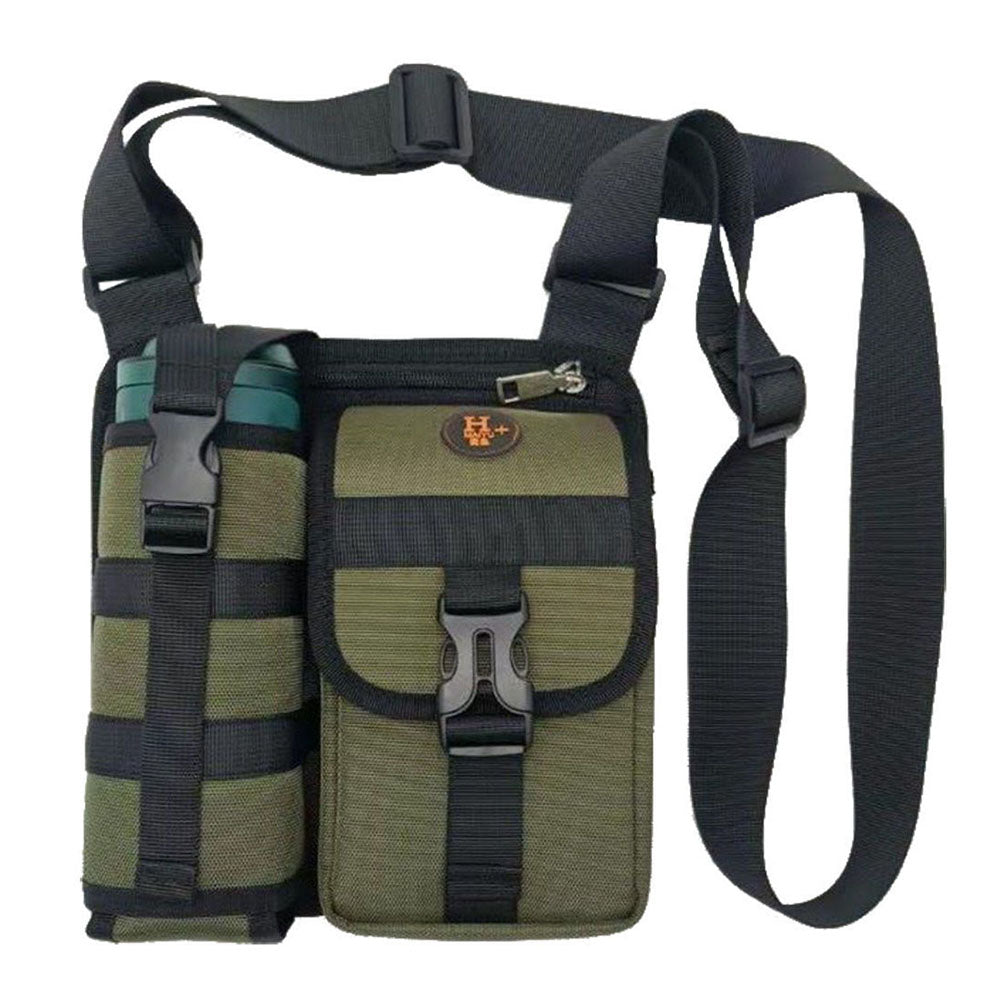 Vibe Geeks Waterproof Camping Wear Resistant Chest Crossbody Sling Shoulder Bags with Water Bottle Holder - Orange