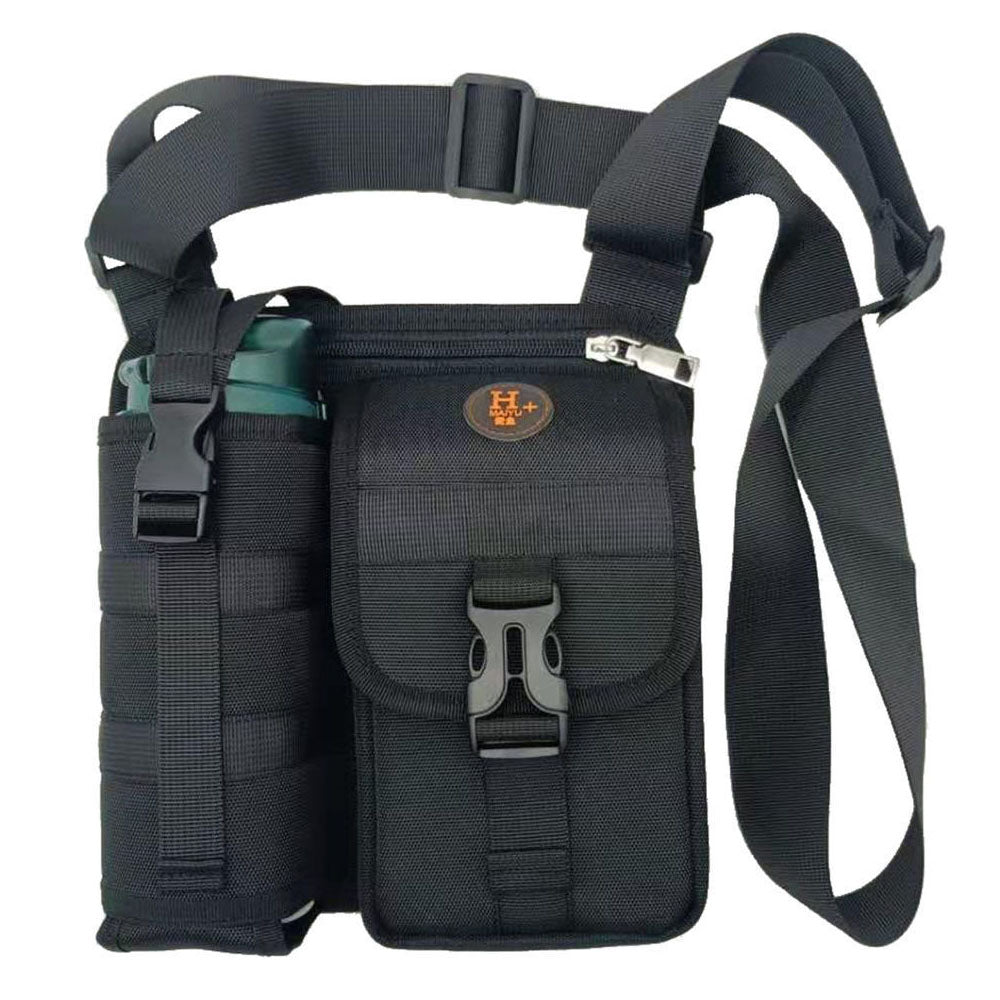 Vibe Geeks Waterproof Camping Wear Resistant Chest Crossbody Sling Shoulder Bags with Water Bottle Holder - Orange
