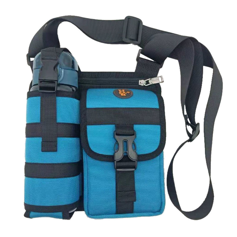Vibe Geeks Waterproof Camping Wear Resistant Chest Crossbody Sling Shoulder Bags with Water Bottle Holder - Orange