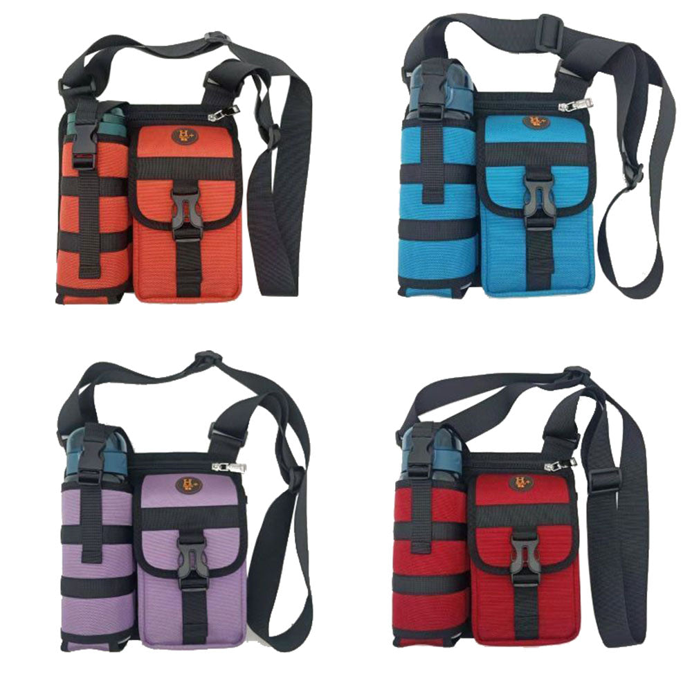 Vibe Geeks Waterproof Camping Wear Resistant Chest Crossbody Sling Shoulder Bags with Water Bottle Holder - Orange