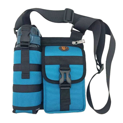 Vibe Geeks Waterproof Camping Wear Resistant Chest Crossbody Sling Shoulder Bags with Water Bottle Holder - Purple
