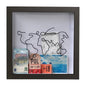 Vibe Geeks Adventure Archive Box Wood Frame Travel Tickets Keepsakes Storage Frame - Black - Small