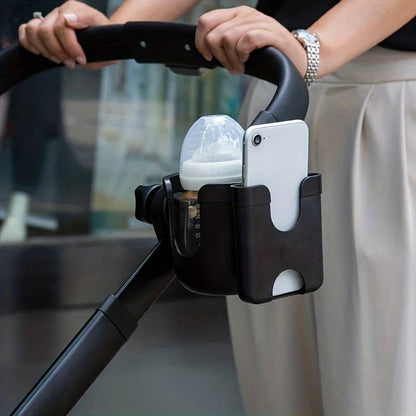 Vibe Geeks Convenient 2-in-1 Stroller Cup and Phone Holder for On-the-go Parenting - Yellow