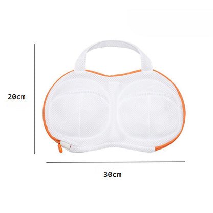 Vibe Geeks High Permeability Mesh Bra-shaped Lingerie Laundry Bags with Handle and Zipper - Orange