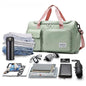 Vibe Geeks Waterproof and Lightweight Zipper Sports Gym Bag with Shoe Compartment - Green And Pink