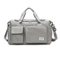 Vibe Geeks Waterproof and Lightweight Zipper Sports Gym Bag with Shoe Compartment - Grey