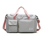 Vibe Geeks Waterproof and Lightweight Zipper Sports Gym Bag with Shoe Compartment - Grey And Pink