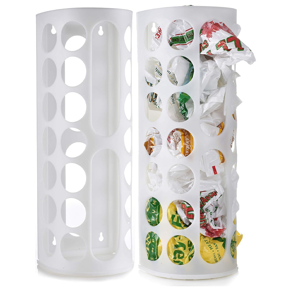 Vibe Geeks Handy Laundry Grocery Bag Storage Holder - White