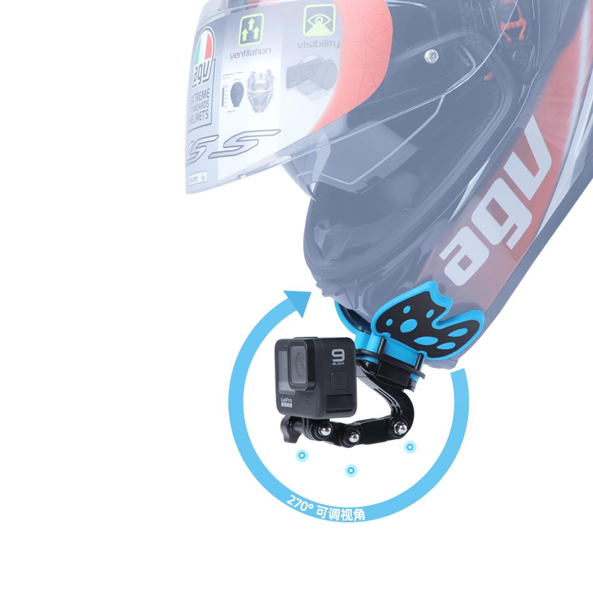 Gopro Helmet Mount Adapter - Butterfly Design - Fluorescent Green