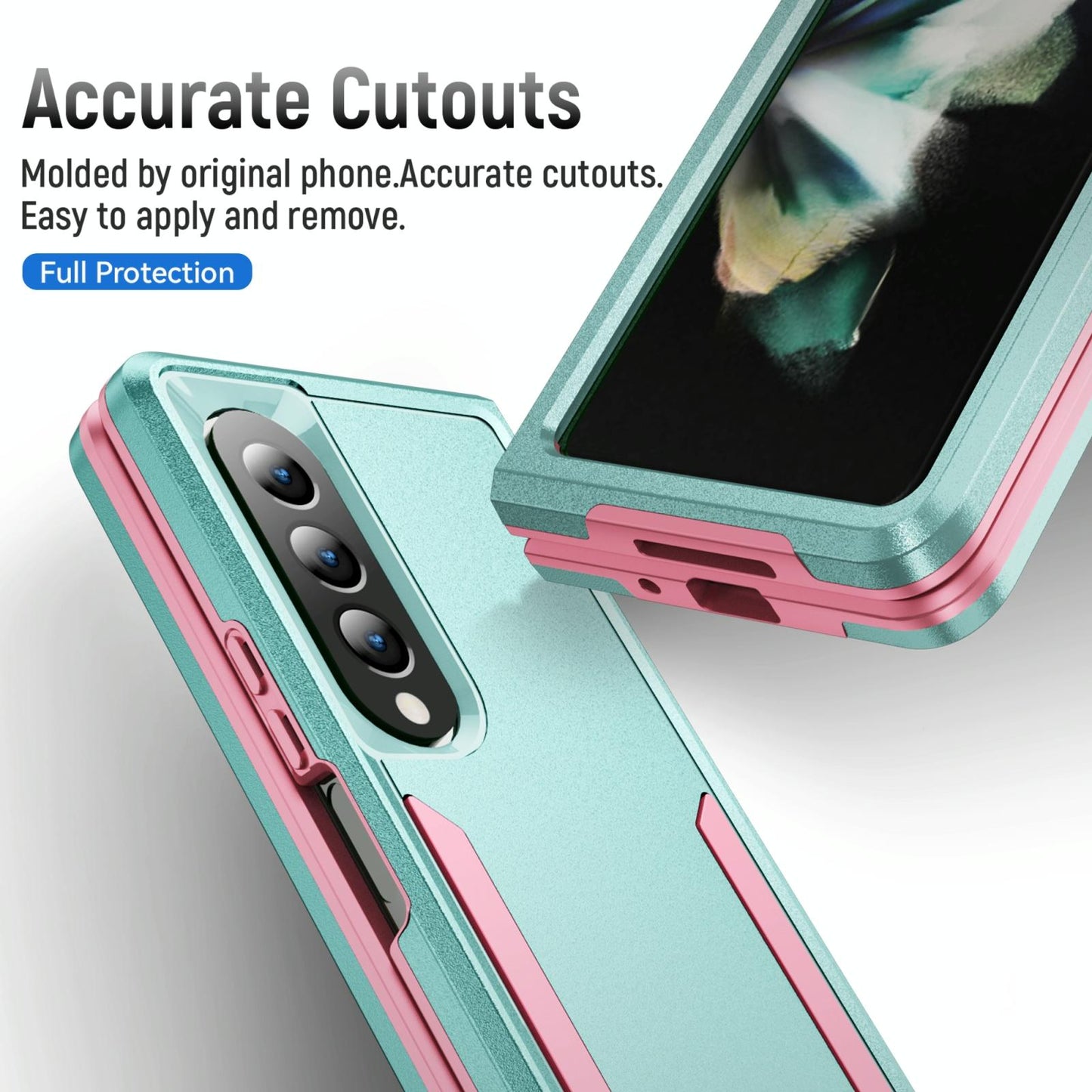 For Samsung Galaxy Z Fold4 5G Shockproof Pc Tpu Case - Purple + Black
